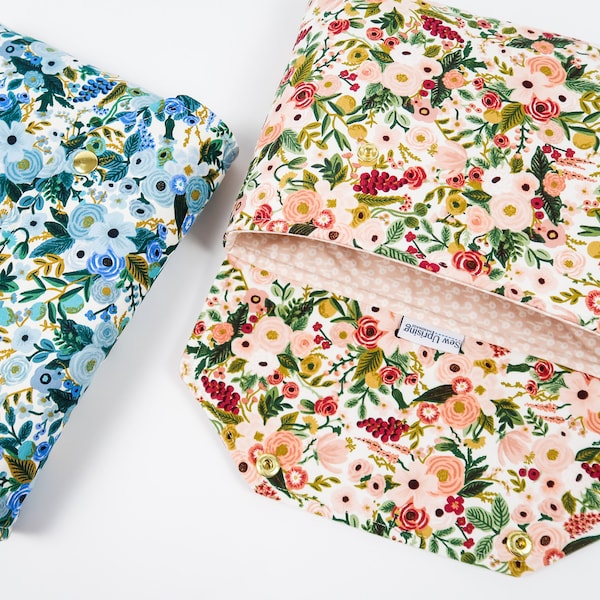 Rifle Paper Co Fabric Garden Party Pink Blue Petite Deluxe Book Sleeve Full cover High End Custom Gift BookTok Spring Floral Designer