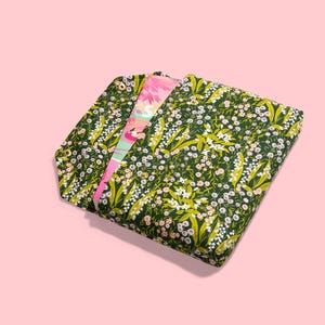 December book sleeve lily of the valley birth flower floral book sleeve, kindle case protective padded snap closure for travel, protection