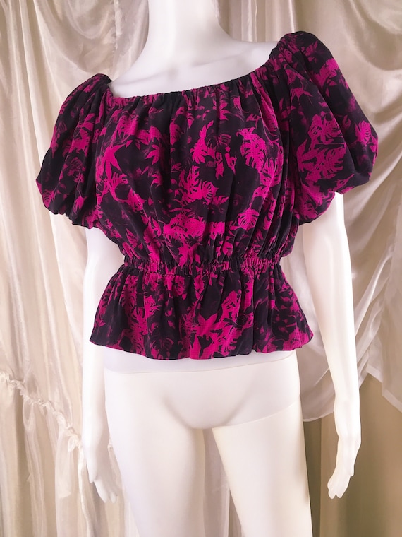 Vintage Holly Harp Silk Floral Hippie Top from I M