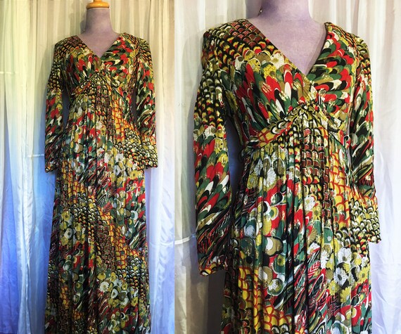 Vintage 1970s Lillie Rubin Lurex Chiffon Dress
