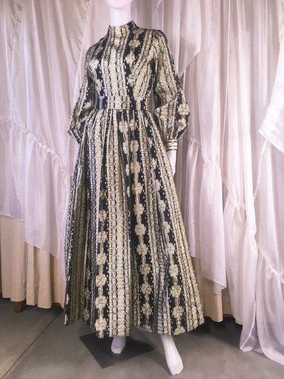Vintage 1970s Metallic Silver Lurex Dress