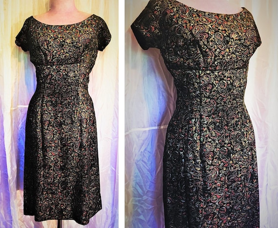 Vintage 50s Brocade Bombshell Wiggle Dress
