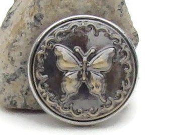Butterfly design noosa style snap charm button for snap button jewelry, like ginger snaps and magnolia and vine