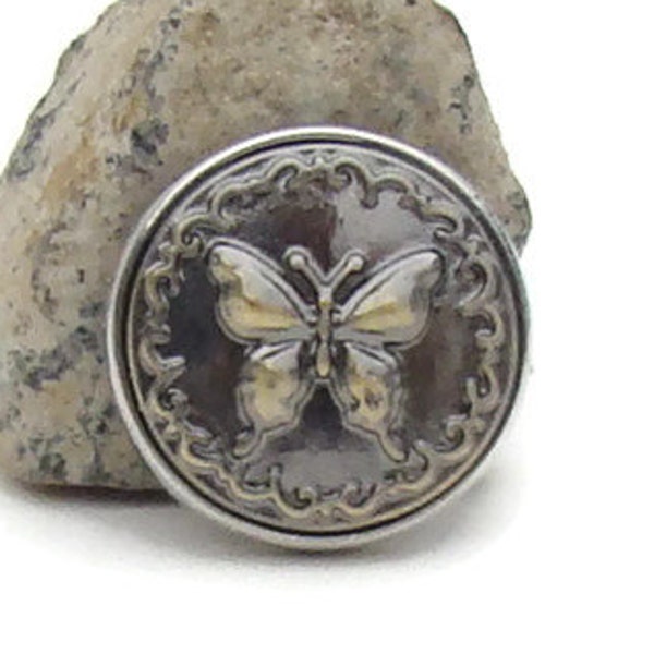 Butterfly design noosa style snap charm button for snap button jewelry, like ginger snaps and magnolia and vine