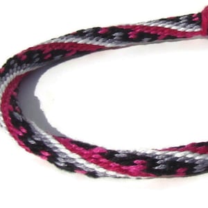 Woven 28 strand, pink Grecian pattern friendship kumihimo bracelet / anklet with or w/o magnetic clasp-- your choice. Clasp sold separately.