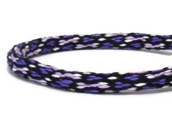 Woven kumihimo bracelet, in 28 strand purple spot pattern with or without magnetic clasp-- your choice. Clasp sold separately.