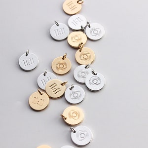 Mystic Spiritual Symbol Engraved Charms, 11:11 Lucky Charm, Evil Eye Engraved Charm, Engraved Charms CustomJewelry | BBB SUPPLIES | E009 011