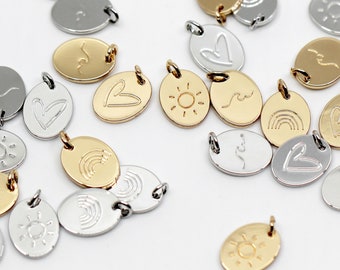 Engraved Sunshine Charms Collection, Sunburst, Rainbow, Ocean Wave, or  Heart Charm, Beach Love Custom Engraved | BBB SUPPLIES | C-E002-E005