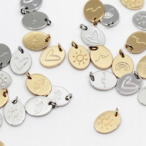 Engraved Sunshine Charms Collection, Sunburst, Rainbow, Ocean Wave, or  Heart Charm, Beach Love Custom Engraved | BBB SUPPLIES | C-E002-E005