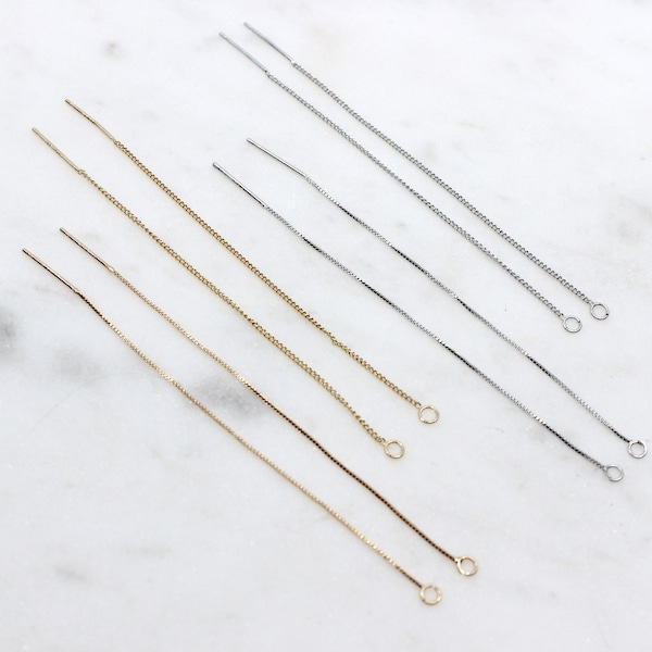 Draadinsteker oorbellen ketting verschillende afwerkingen, goud, zilver onderdelen, doos kettinginrijger, kettinginrijger oorbel | BBB-benodigdheden | C-F008 (paar)