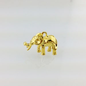 Gold Elephant Charm, Animal Charm, Nature Charm, Bollywood Charms, Jewelry Charms and Findings // BBB SUPPLIES // C-014G B3 image 2