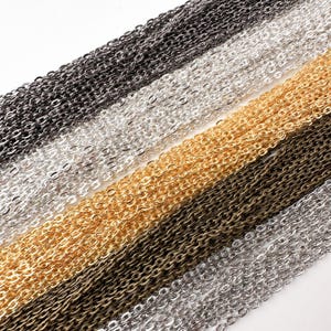 Flat Cable Chain in Various Finishes, Gold Chain, Silver Chain, Bronze, Gunmetal, Antique Silver Jewelry Supplies // BBB Supplies // C-F004