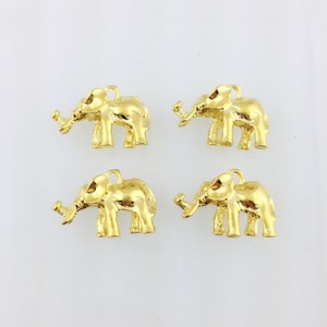 Gold Elephant Charm, Animal Charm, Nature Charm, Bollywood Charms, Jewelry Charms and Findings // BBB SUPPLIES // C-014G B3 image 3