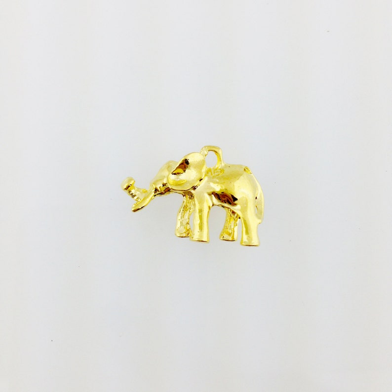 Gold Elephant Charm, Animal Charm, Nature Charm, Bollywood Charms, Jewelry Charms and Findings // BBB SUPPLIES // C-014G B3 image 5