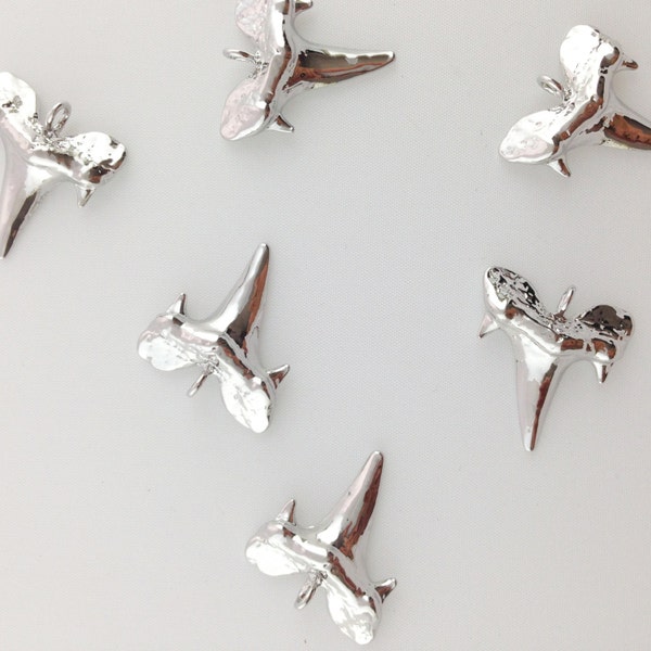 Shark Tooth Charm, Ocean Charm, Shark Charm, Nautical Charm, Jewelry Charms and Findings // Silver Finish // BBB Supplies // C-007S (B5)