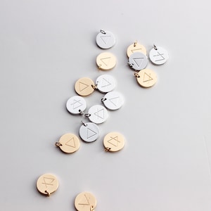 Zodiac Elements Symbol Collection, Fire Air Earth Water Element Engraved Charms. Celestial Birth Chart Element  | BBB SUPPLIES | C-E008