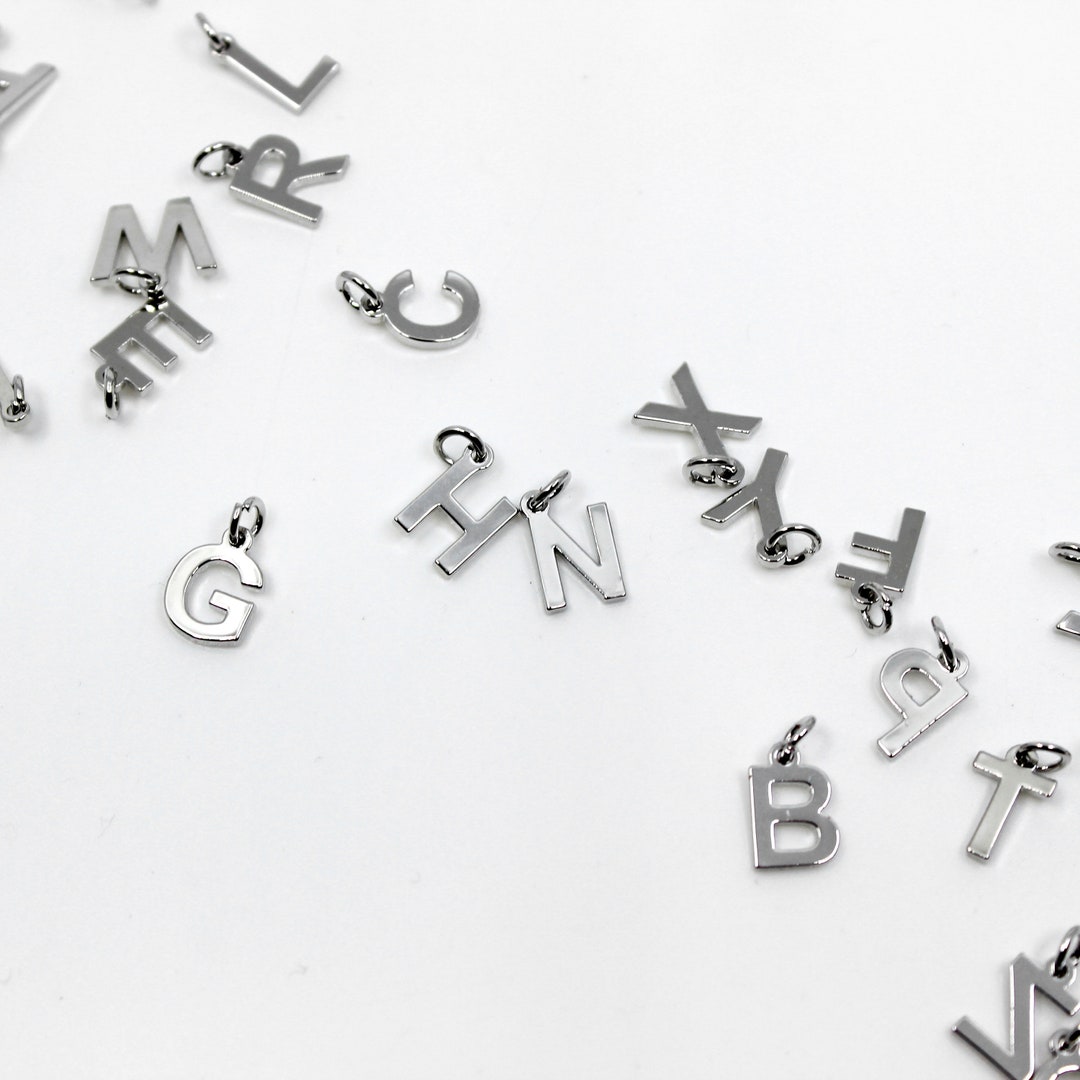 Silver Initial Letter Charms, Delicate Initial, Custom Gift Charms ...