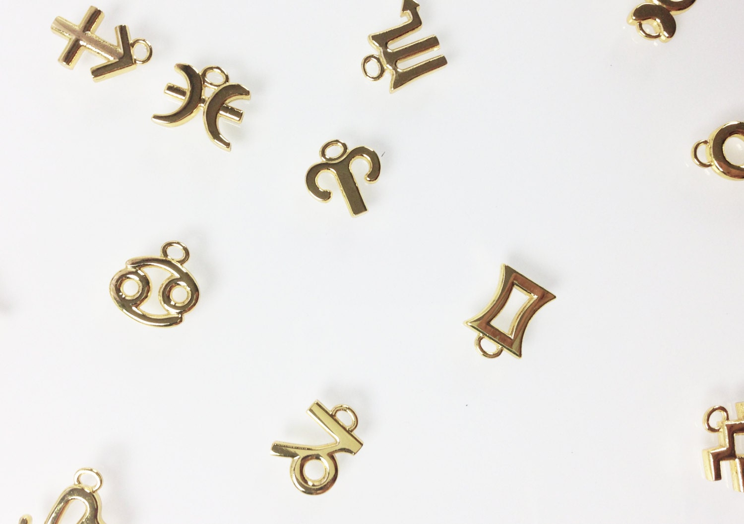 Gold Astrological Zodiac Charms, Astrology Charm, Zodiac Birth Sign C…
