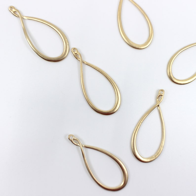 Gold Teardrop Charm Twisted Loop Charm Gold Loop Charm Gold Etsy