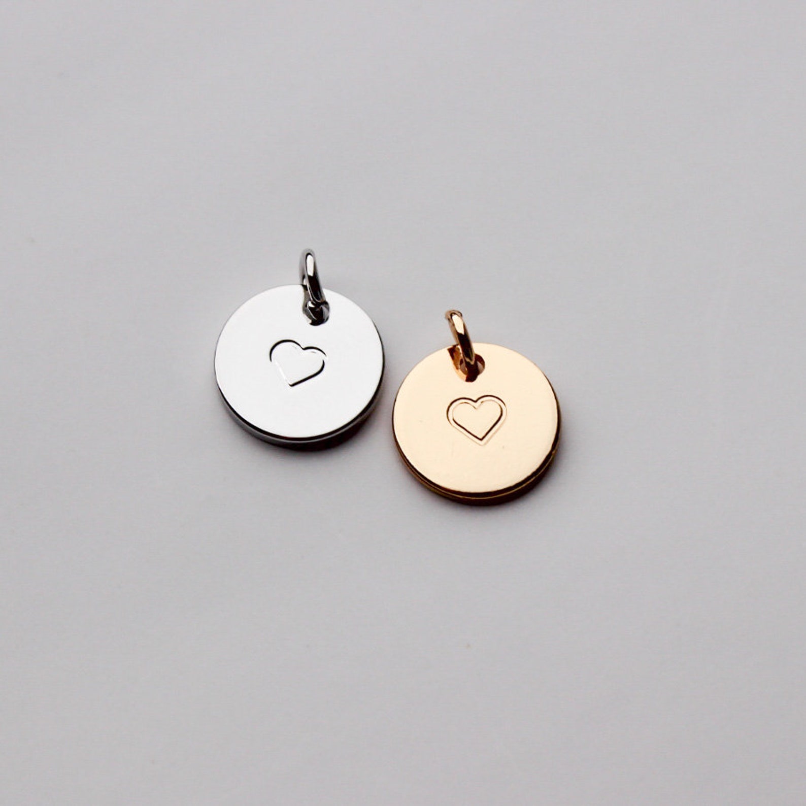 Round Initial Couples Connecting Symbols Charms, Ampersand Engraved ...