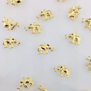 Gold Elephant Charm, Animal Charm, Nature Charm, Bollywood Charms, Jewelry Charms and Findings // BBB SUPPLIES // C-014G B3 image 1