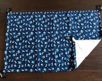 Navy Blue Pawprint Pet Hammock