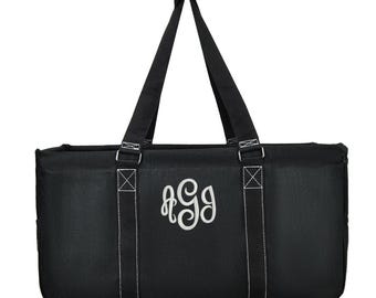 Opvouwbare canvas strandtas met monogram en luipaardprint