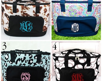 Monogram Cooler Bag Beach Pool Travel Picnic Personalize Tie Dye pink blue yellow purple pack present gift waterproof shoulder