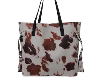 ON SALE!!! Monogram Side Tassel Purse Shoulder HandBag Tote Hand Bag Personalize Vegan Leather Storage Travel Teacher cow animal print woman