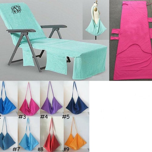 Monogrammed Beach Chair Cover Beach Pool Lounge Chair Etsy