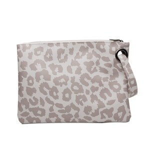 Women's Monogram Oversized Clutch Leopard Cow Animal Print Vegan Leather PU Handheld Wristlet Large Handbag Evening Purse Bag personalize image 7