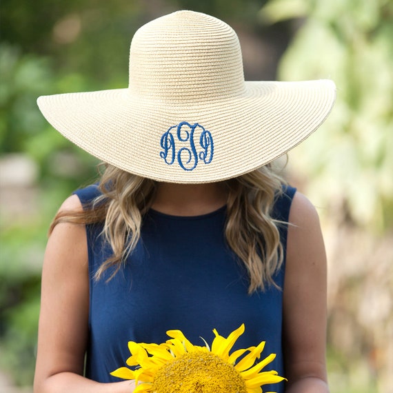 Monogrammed floppy sun hat on sale