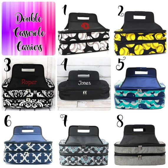 monogrammed casserole carrier