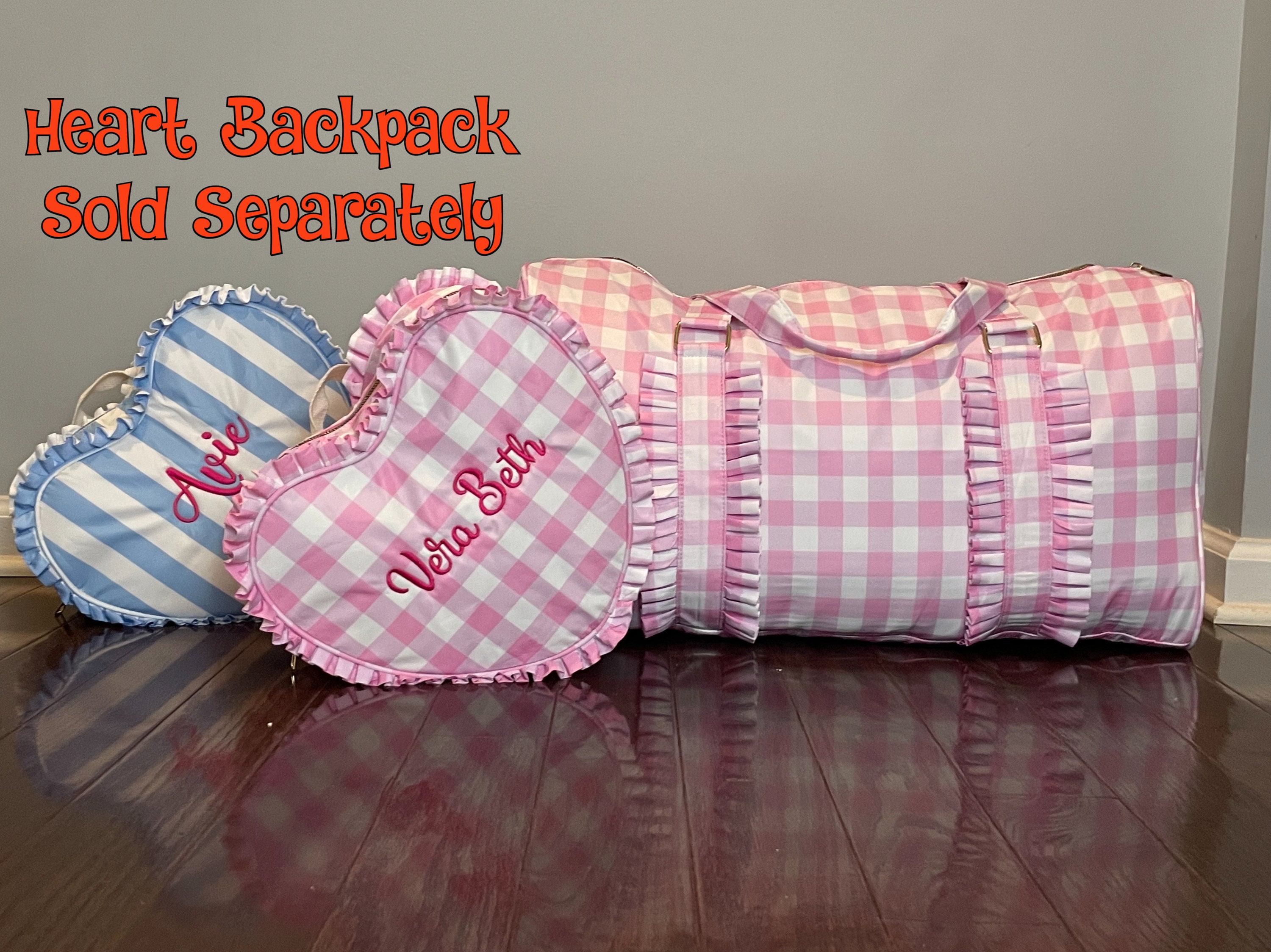 Stoney Clover Lane Heart Ruffle Mint Gingham Backpack Minnie  display picture 2