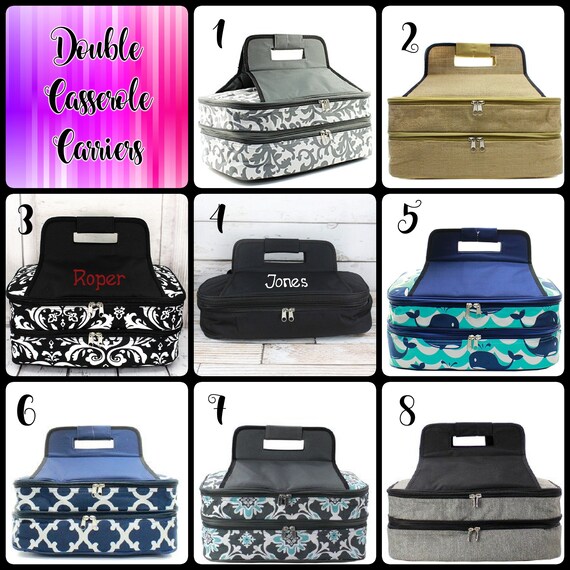 monogrammed casserole carrier