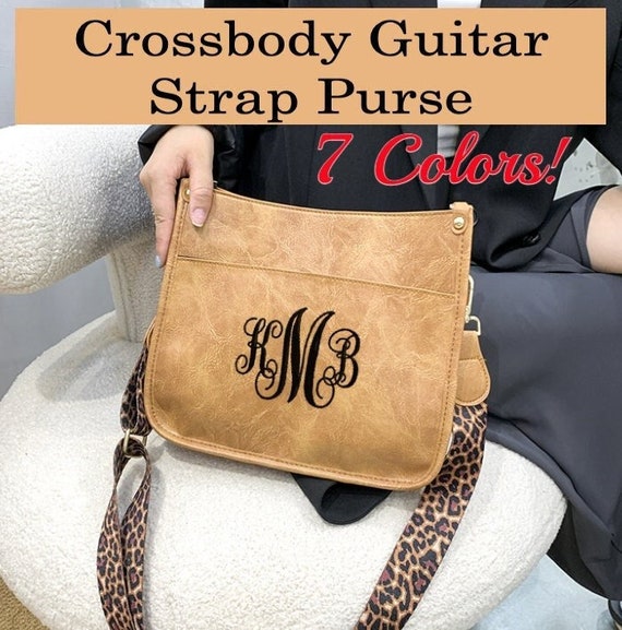 Women's Callista Monogram Crossbody Leopard Guitar Strap Purse