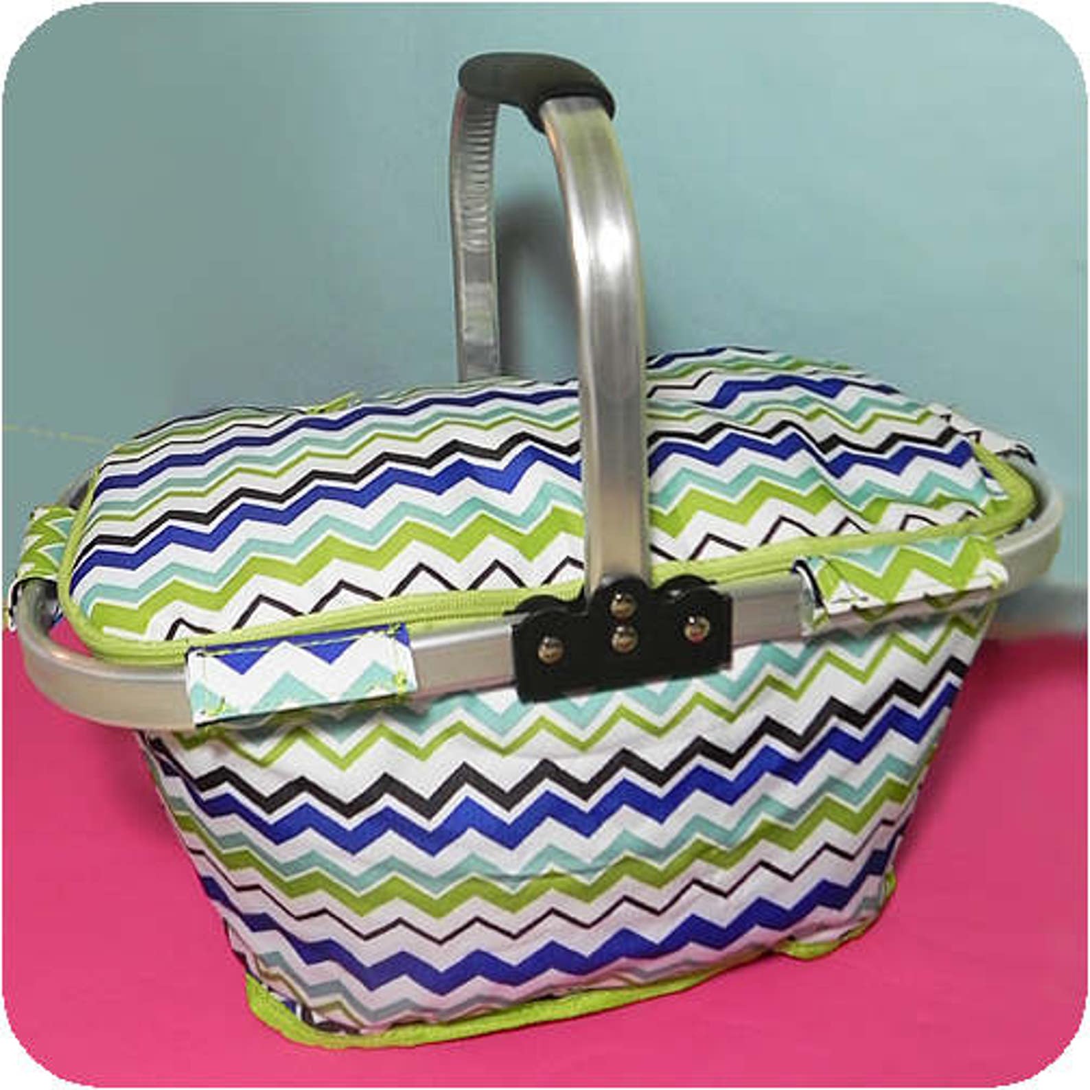 Monogrammed Insulated Market Tote Picnic Basket Cooler Etsy