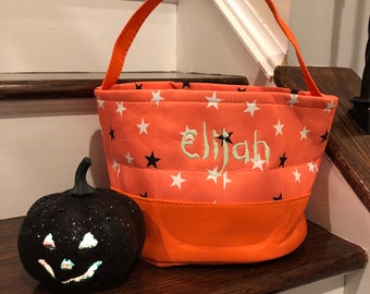 Personalized Halloween Bucket – Glow in the Dark Monogrammed Trick or Treat Bag