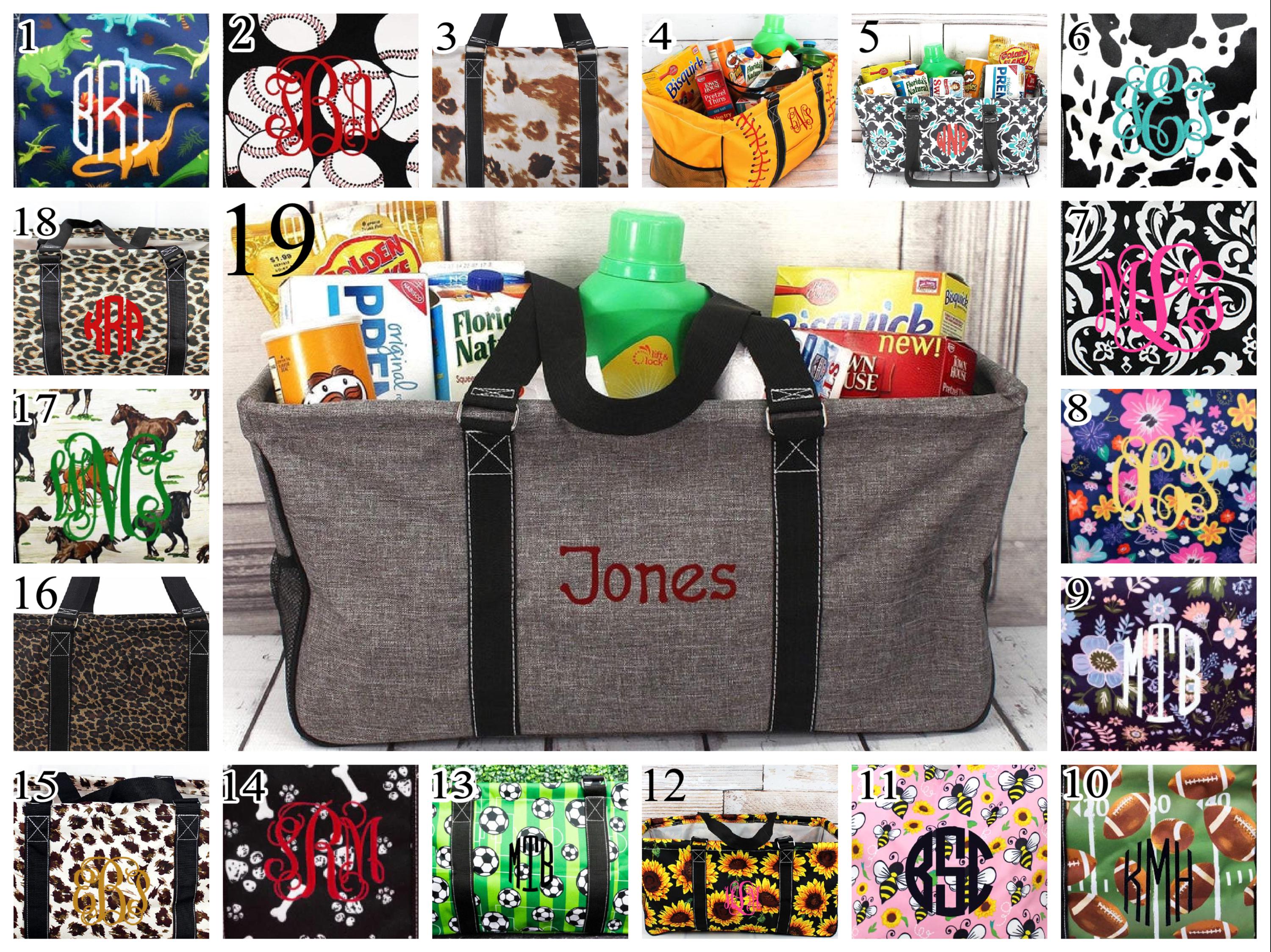 ★TOUT Y EST★ EMERA Lettering Logo Satchel Bag HO1A3A27 Embroidered Monogram Large Utility Haul-it-all Tote Bag
