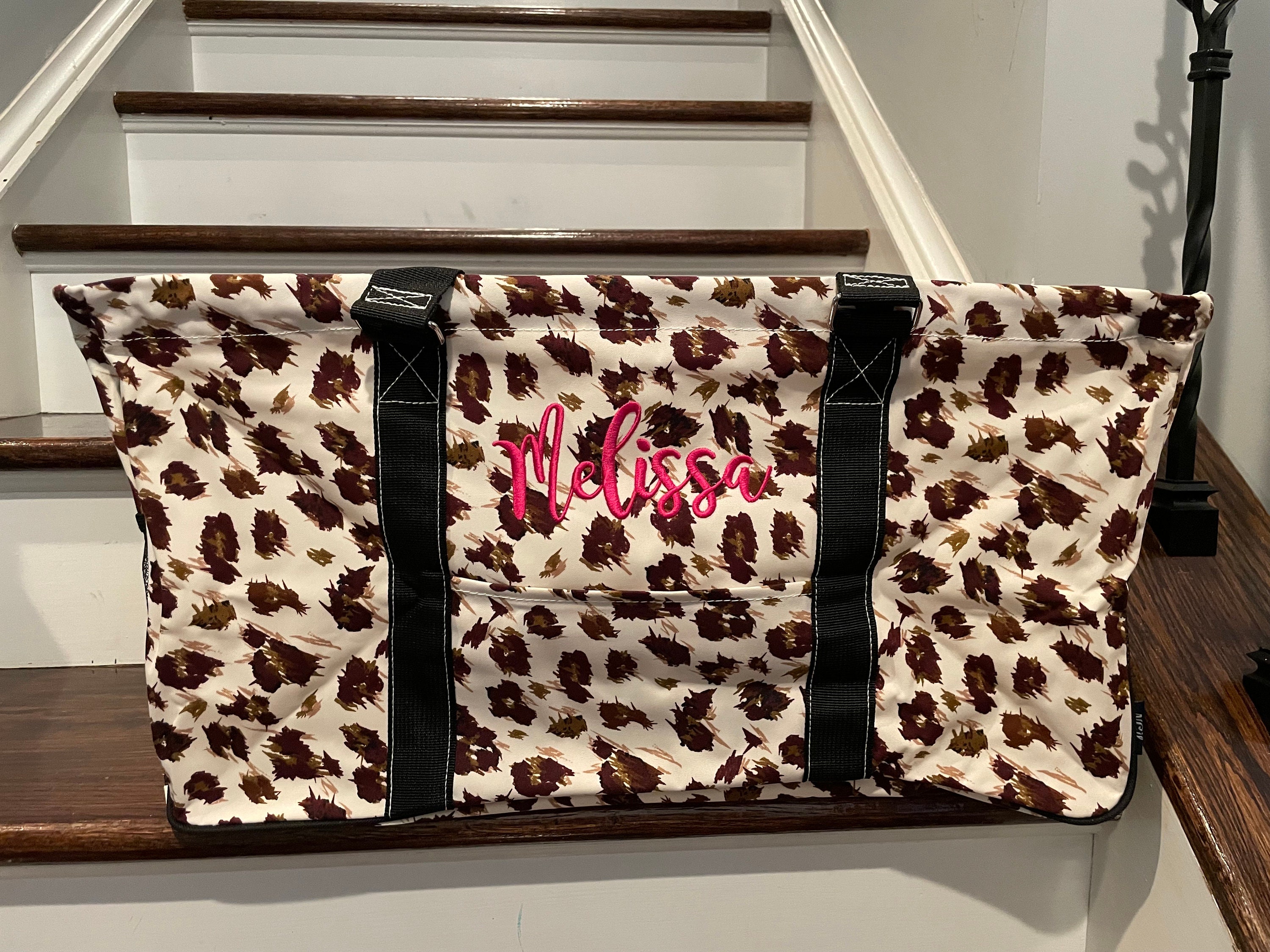 ★TOUT Y EST★ EMERA Lettering Logo Satchel Bag HO1A3A27 Embroidered Monogram Large Utility Haul-it-all Tote Bag