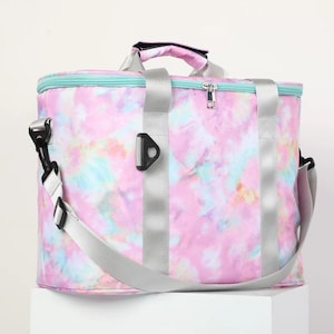Tie Dye Monogramm Kühltasche Strand Pool Reise Picknick Personalisieren bunt Tier Druck rosa Pack Geschenk Geschenk wasserdicht Schultergurt Personalisieren