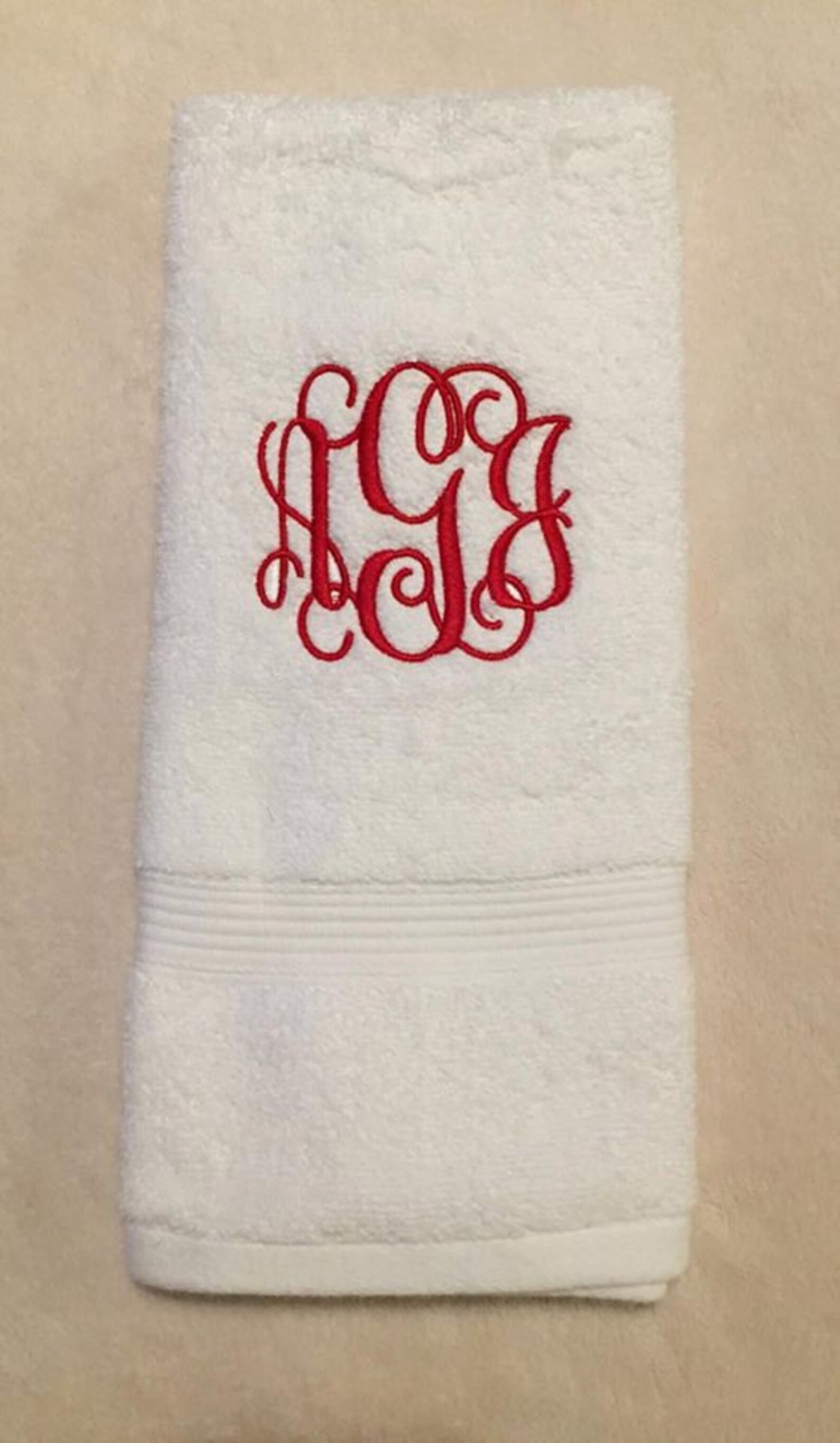 Monogrammed Hand Towel for Bathroom Decorative 100% Cotton - Etsy