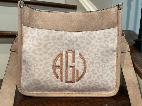 Women s Callista Monogram Crossbody Leopard Guitar Strap Purse
