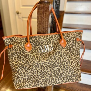 Women&#39;s Monogram Leopard Buffalo Plaid Cow Tote Bag Personalize Purse Cheetah animal print black spot Christmas Holiday best gift her 2021