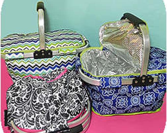 Monogrammed Insulated Market Tote Picnic Basket Cooler Etsy