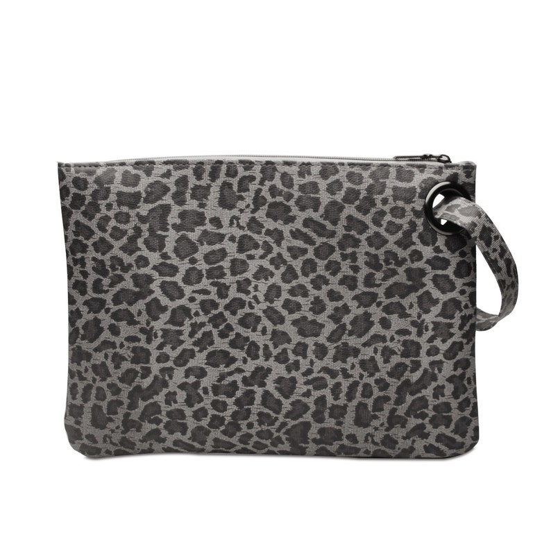 Women's Monogram Oversized Clutch Leopard Cow Animal Print Vegan Leather PU Handheld Wristlet Large Handbag Evening Purse Bag personalize image 6