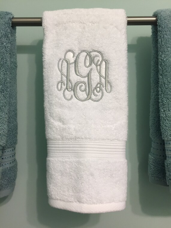 Monogrammed hand online towels for bathroom