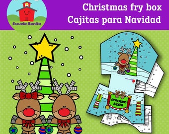 FRY BOX Christmas Craft / Manualidad de Navidad "Cajita tipo Papitas Fritas"