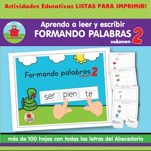 Aprendo a leer y escribir FORMANDO PALABRAS « volume 2 » en ESPAÑOL !!!