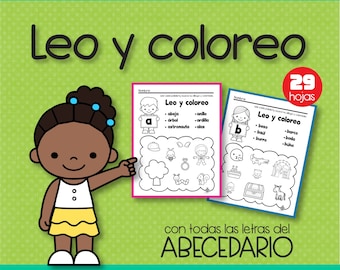 LEO Y COLOREO con el Abecedario / Spanish Alphabet &quot;Read and color&quot; Activities